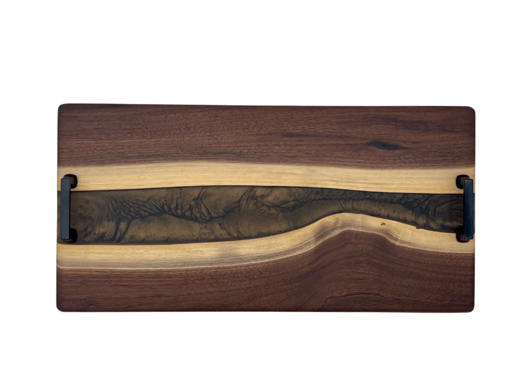 Handcrafted Black Walnut & Bronze Epoxy Resin Board - Catskill